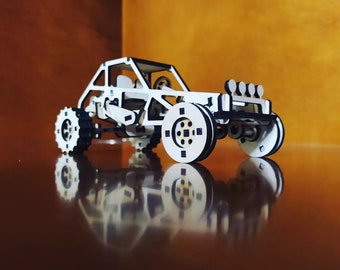 Baja buggy realistic suspension plywood laser cut