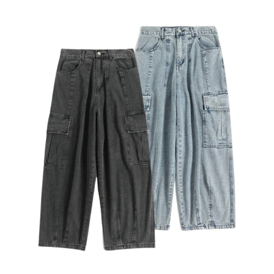 Voluminous multi-cargo jeans