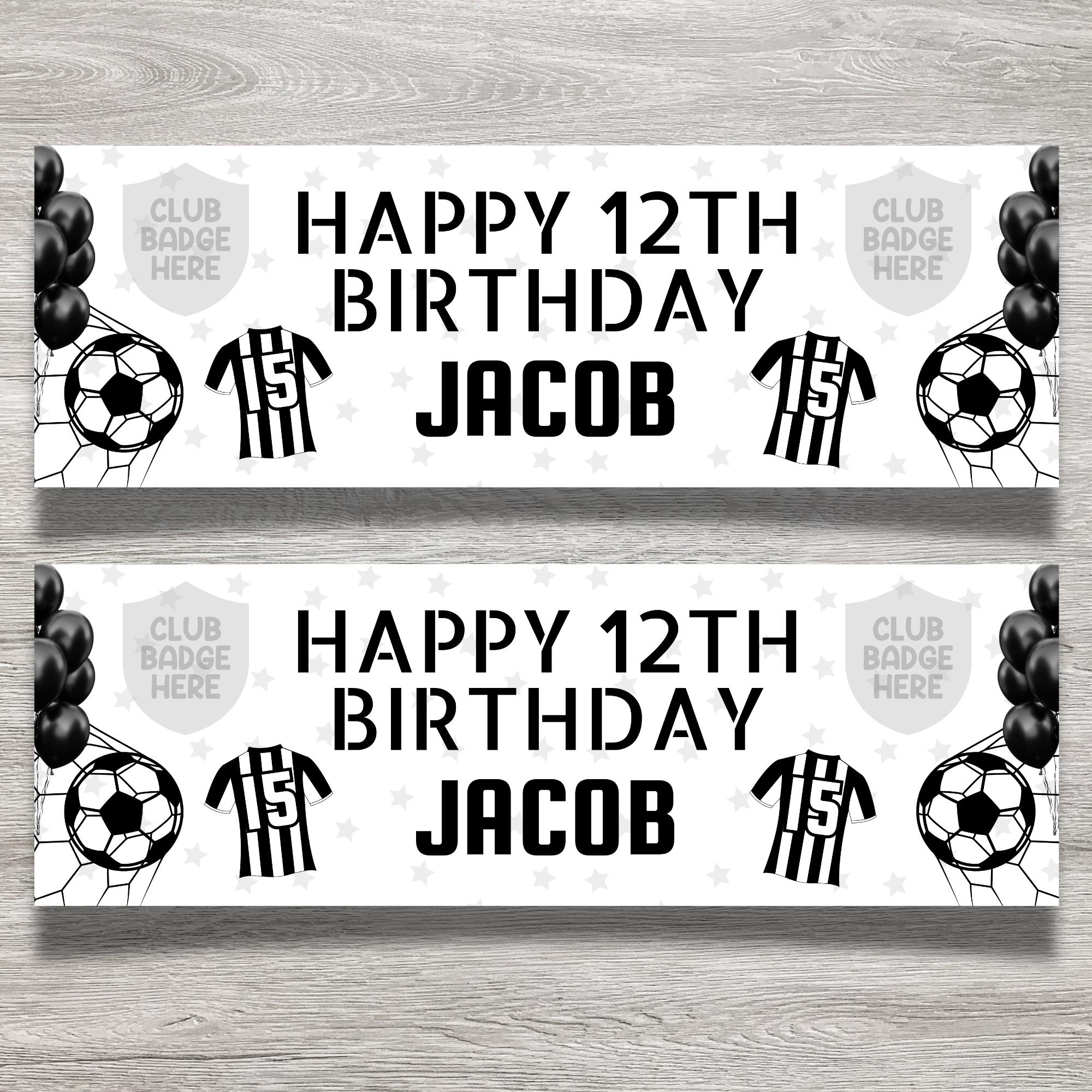 Newcastle United Football Personalised Birthday Party Banner - 90cm Long