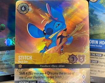 Stitch Rock Star 30 - Version promo - Carte proxy Lorcana personnalisée