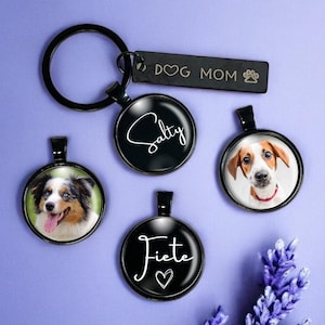 Porte-clés personnalisé avec photo ou nom de votre propre chien. MAMAN DE CHIEN