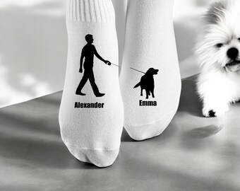 Personalized Dog and Owner Socks, Dog Owner Gift, Birthday Gifts, Christmas Dog Trainer Socks