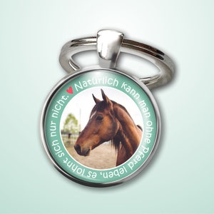 Porte-clés personnalisé avec une photo de votre propre cheval. Fille de cheval
