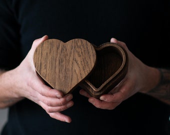 Heart-Shaped Wooden Keepsake Box - Handcrafted and Perfect for Storing Jewelry, Memories & Gifts, Simple Yet Beautiful Design