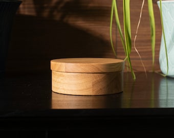 Round Wooden Box - Perfect for Storing and Protecting Jewelry, Keepsakes, and Small Treasures, Featuring Smooth Design with Timeless Appeal
