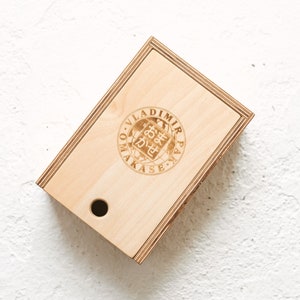 Personalized Wooden Box with Sliding Lid - Minimalist Design, Handcrafted for Keepsakes and Small Treasures, Simple Storage Solution