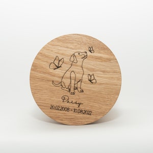 Custom Pet Dog Urn - Personalized Wooden Pet Memorial Keepsake - Handcrafted Dog Ashes Casket with Name & Dates