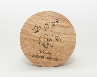 Personalized Wooden Pet Memorial Keepsake - Custom Pet Dog Urn - Handcrafted Dog Ashes Casket with Name & Dates