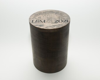 Anniversary Box for Memory, Custom Engraved, Wooden - Chest Designed for Couples - Personalize with Names, Initials, Year - The Perfect Gift