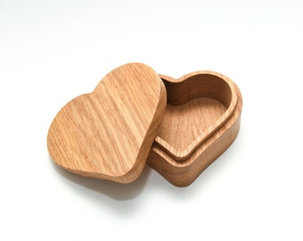 Heart Shaped Wooden Box - Handcrafted with Love - Perfect for Keepsakes, Jewelry, and Special Memories, Elegant & Timeless Rustic Design