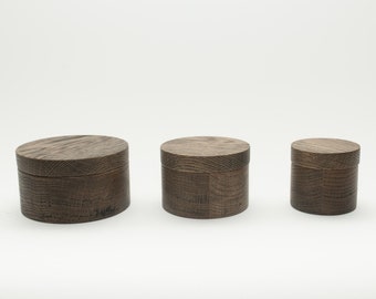 Juego de 3 cajas de madera: cajas de almacenamiento hechas a mano con tapas, perfectas para joyas, recuerdos, ideal para decoración rústica e idea de regalo única