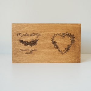 Caja de Madera Memories con Grabado Personalizado - Elegante Caja de Recuerdos o Recuerdos para Guardar Fotos, Cartas - Regalo Ideal para Ocasiones Especiales