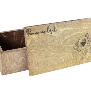 Caja de recuerdos de madera personalizada con opción de grabado personalizado: caja de recuerdos hecha a mano para almacenar recuerdos, fotos y reliquias familiares