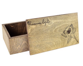 Personalized Wooden Keepsake Box with Custom Engraving Option - Handmade Memory Box for Storing Mementos, Photos, and Family Heirlooms