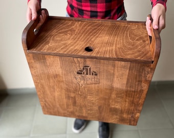 XXLarge Unfinished Wooden Storage Box With Hinged Lid – 59.5x39.5x23cm – For Craft, Decoupage