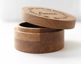 Bridesmaid Proposal Box - Personalized Will You Be My Bridesmaid Gift, Wooden Trinket Box, Maid of Honor Proposal Keepsake