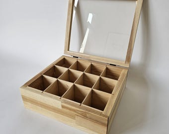 Tea bag organizer, Wooden tea box, Gifts for her, Gift for mom, Tea box, Tea organizer, Tea storage box, Tea bag holder, Wood tea organizer