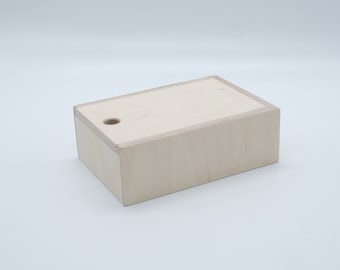 Minimalist Wooden Box with Sliding Lid - Handcrafted Storage Solution for Jewelry, Keepsakes, and Small Items, Perfect for Home or Office