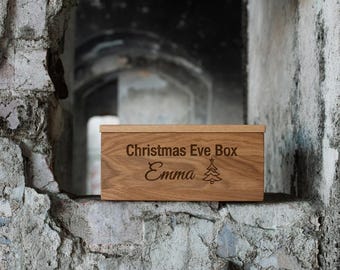 Personalized Christmas Eve Box - Engraved Wooden Keepsake Box for Kids, Family Christmas Eve Tradition Box, Holiday Gift