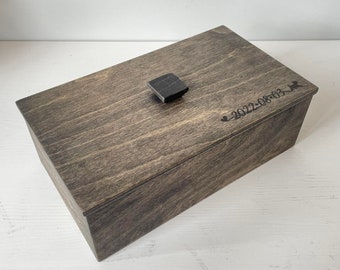 Wooden Box with Custom Engraving Option - Rustic Keepsake Box for Memories, and Treasures - Perfect for Gifts and Special Occasions