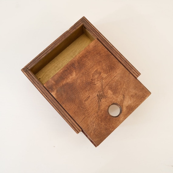 Useekoo 2 scatole in legno non finite con coperchio, 9,85 x 7,85 x 6,68 cm, piccole scatole in legno rustiche per artigianato, arte hobby e decorazione della casa