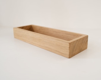 Elegant Oak Wood Tabletop Cutlery Box - Stylish and Functional Dining Accessory for Organizing Spoons, Forks, Knives - Perfect for Home