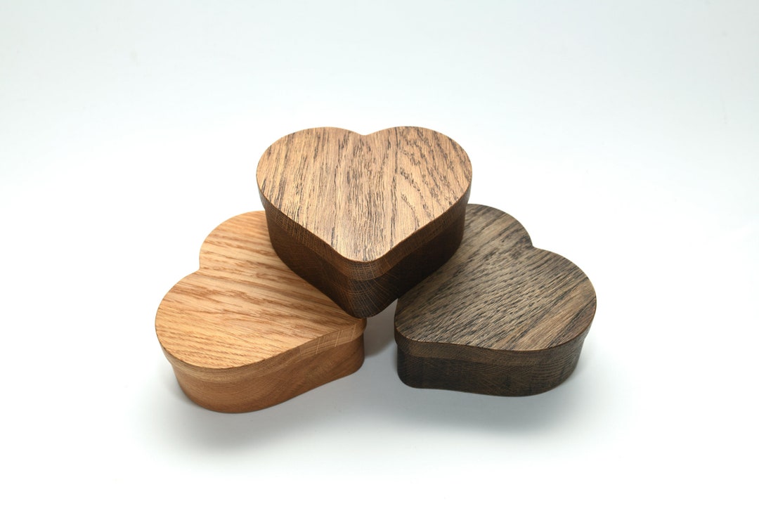 Wooden Heart Shaped Keepsake Box - Handcrafted for Storing Jewelry ...