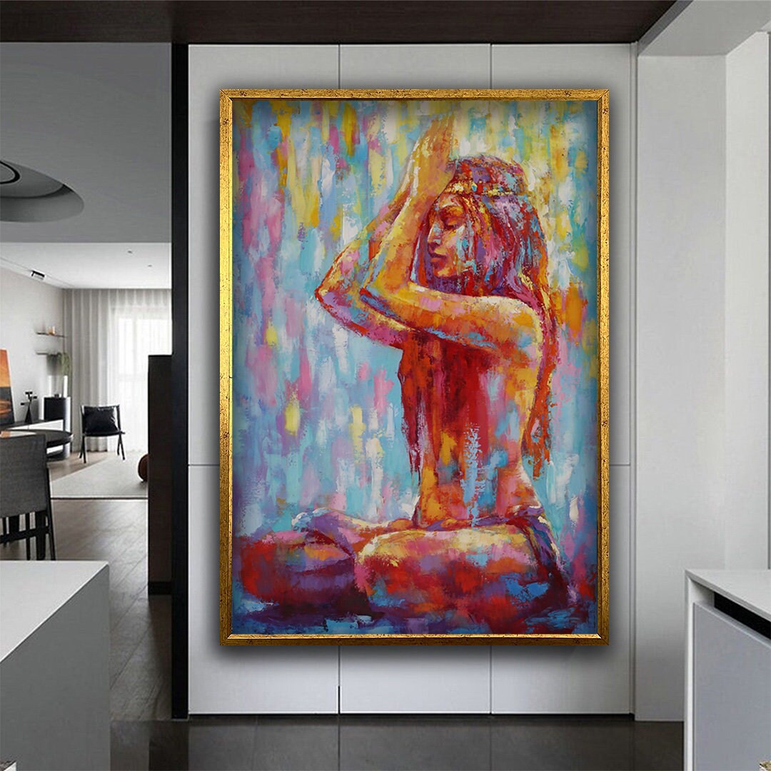 Abstract Colorful Nude Woman Canvas Painting Abstract Colorful Nude Abstract Colorful Nude Woman Canvas Painting Abstract Colorful Nude