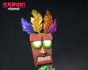 Figurine fanart Aku Aku - Crash Bandicoot - 16 cm - non peinte