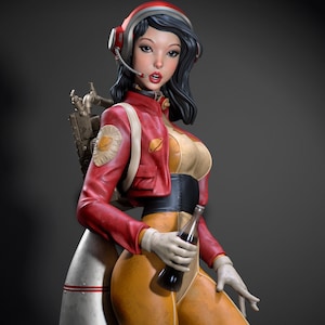 Figur Fan Art - Retro Pinup Astronaut - 3D-Druck