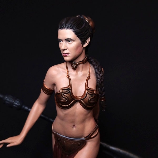 Figurine en résine flexible Princesse Leia - Objet de collection Star Wars - Buste et complet - Peinte