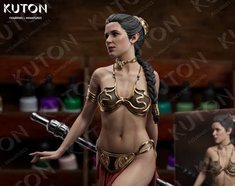 Princess Leia 3D Printed Figure - Star Wars Fanart - Bust and Complete - Unpainted