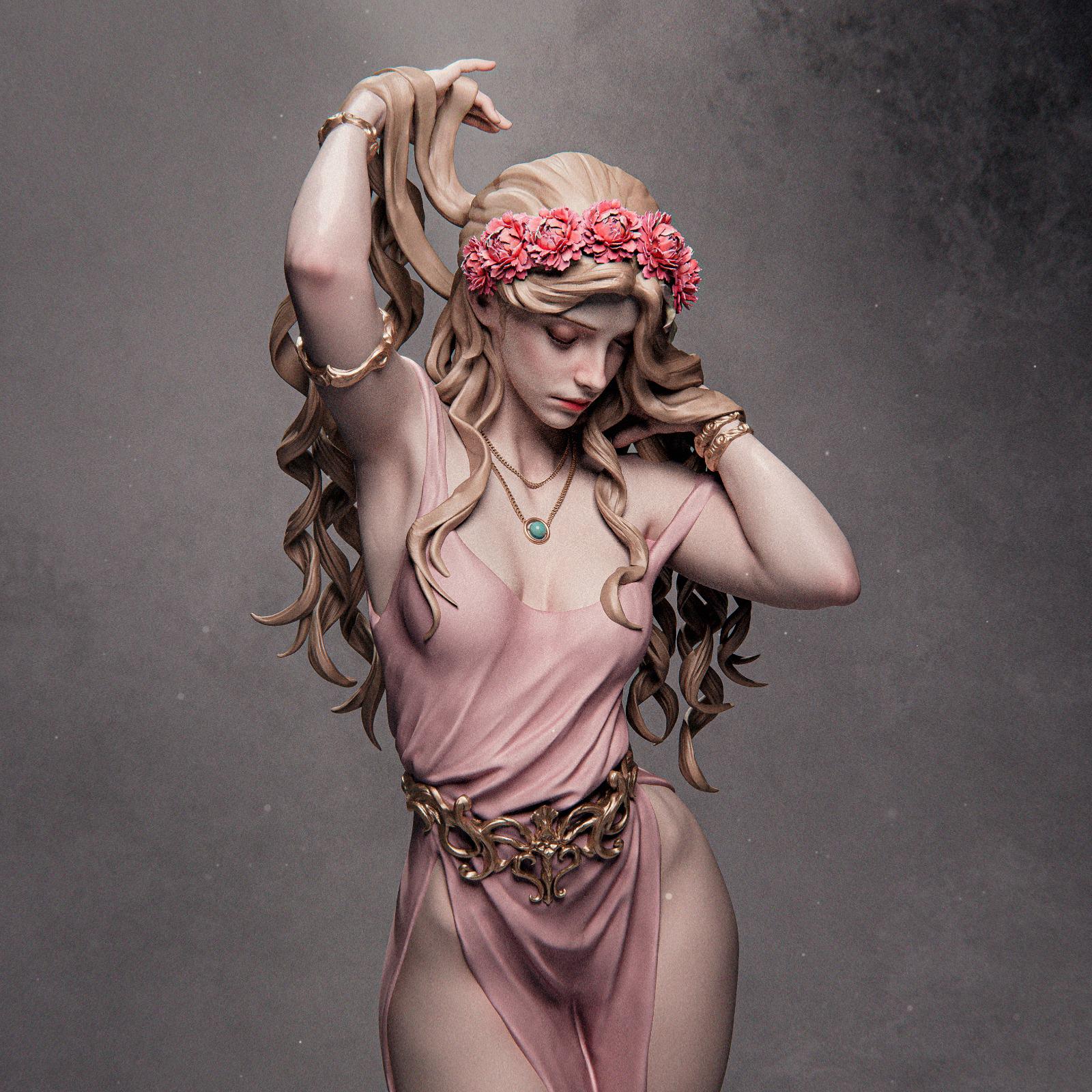 Figure Aphrodite, goddess of love - fantasy - 3D printing