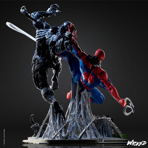 Spiderman and Venom Diorama Fan Art - Superheroes - 3D Printing - Etsy