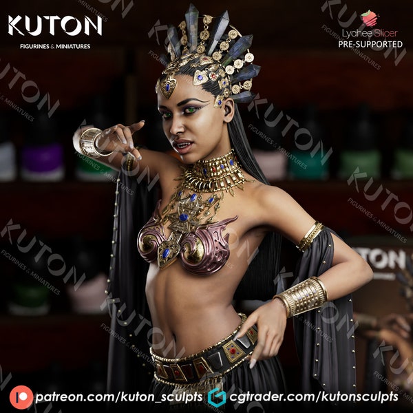 Figurine Akasha en résine flexible - Miniature de collection Reine des Damnés - Non peinte