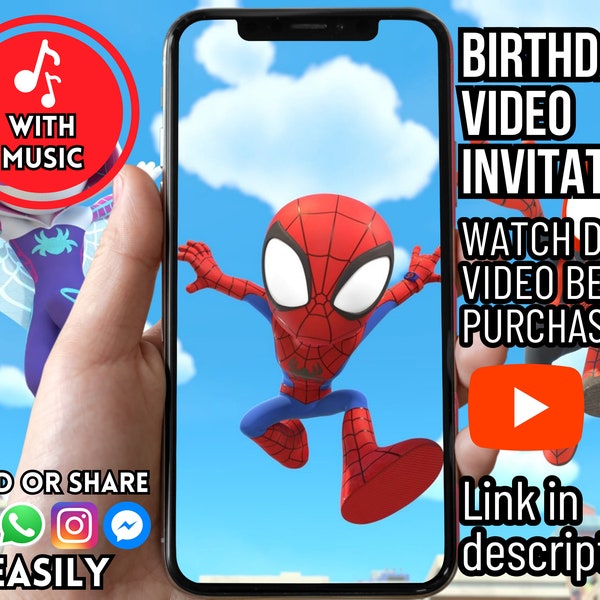 Spidey Birthday Video Invitation, Spidey Invitation, Spidey Animated Invitation, Spidey Animated Invite Video, Spidey and His Amazing Friend