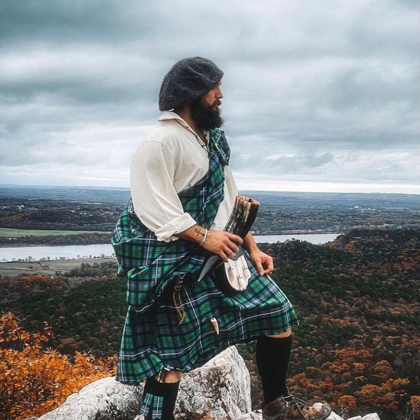 Men's Traditional Handmade Scottish Highland Great Kilt Vintage Tartan Great Kilt For Available in 40 Clan Tartan
