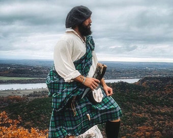 Men's Traditional Handmade Scottish Highland Great Kilt Vintage Tartan Great Kilt For Available in 40 Clan Tartan