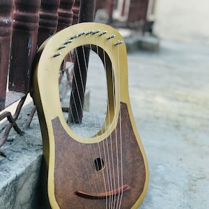 Handmade Scottish 10 String Lyre harp New Beautifull Design Premium Quality Lyre Harp With Free Tuning Key-free Case-free String