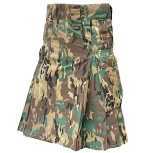 Men&#39;s Scottish Utility Kilt Tactical Kilt Custom Military Kilt Highland Utility Kilts Army Kilts and Camo Skirt Kilts(Sizes 28&quot; to 62&quot;)