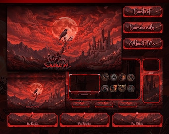 Black Crow Animated Stream Package: For Twitch Overlay, YouTube, Kick | Crow Twitch Overlays