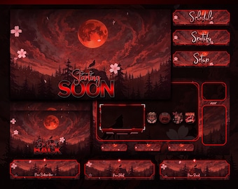 Midnight Wolf Animated Stream Package: For Twitch Overlay, YouTube, Kick | Wolf Overlays