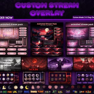 Custom Twitch Overlay | Stream Package | Animated Custom Stream Overlays | Panels | Alerts | Screens | Emotes | Sub Badges