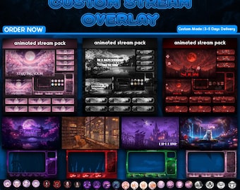 Custom Twitch Overlay | Animated Stream Package | Vtuber Screens | Panels | Alerts | Badges & Emots