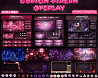Custom Animated Stream Overlay Package | Dark Fantasy, Gothic, Anime Styles
