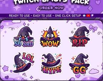 Halloween Witch Hat Emotes for Twitch , discord