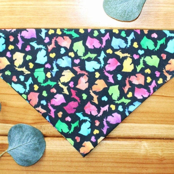 Multicolor Michigan Mitten-Over the Collar Dog Bandana/Scarf, Summer, Great Lakes, UP