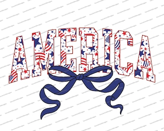 Coquette 4 juillet PNG | 4 juillet patriotique PNG | Drapeau américain rétro PNG | Américain Girly PNG | Conception par sublimation | Téléchargement numérique