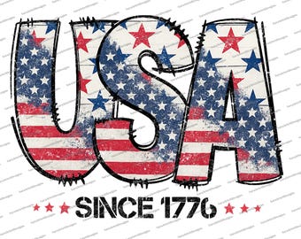 USA Since 1776 PNG | 4th Of July Png | USA Patriotic Flag Png | America Png | Independence Day Png | Sublimation Design | Digital Download