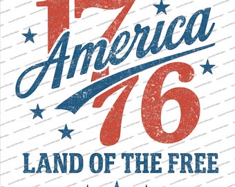 4 lipca PNG SVG | 1776 Ameryka, kraj wolności | USA Vintage | Grafika na Dzień Niepodległości | Projekt sublimacji | Pobieranie cyfrowe